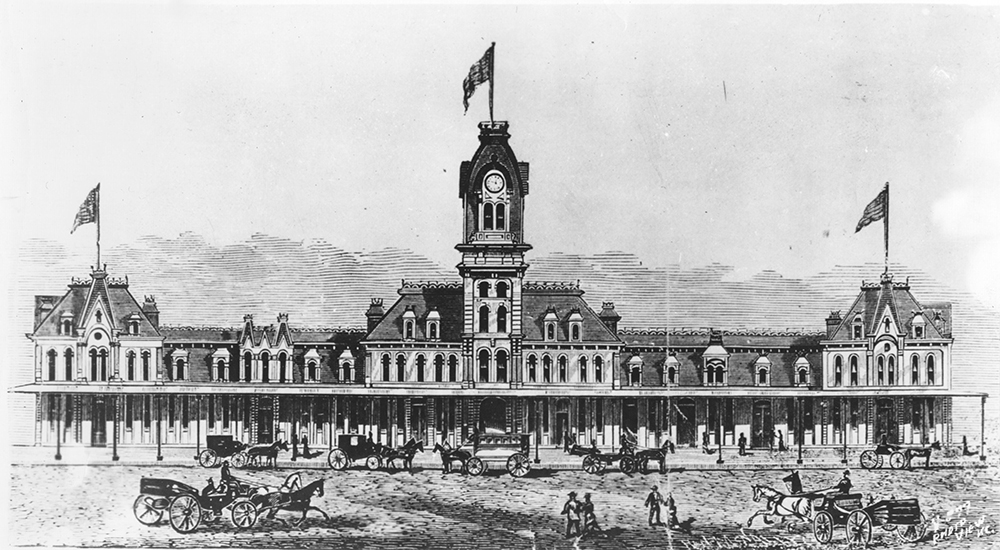 Drawing of Union Depot, 1880