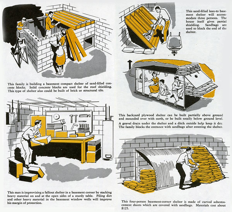 Cold War-era fallout shelter designs.