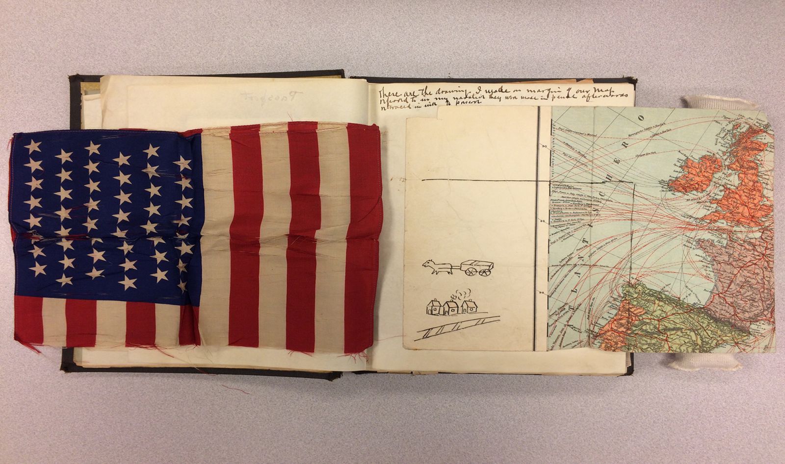 flag and map