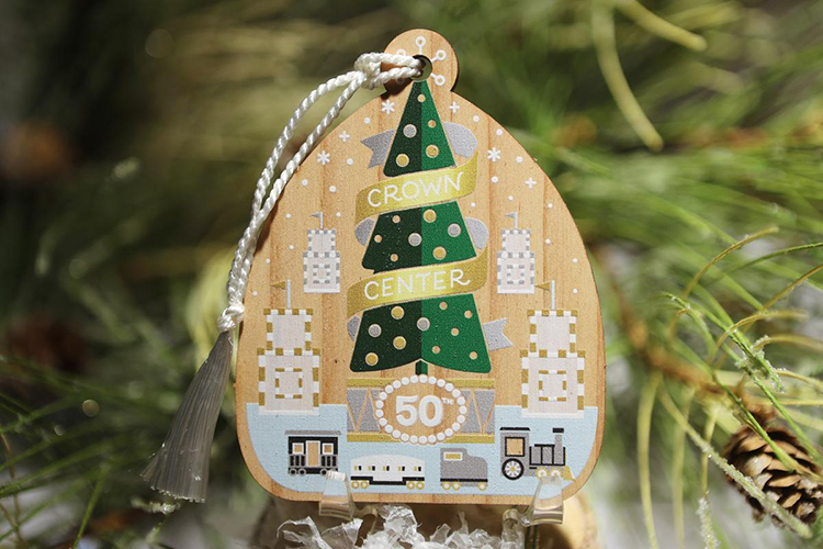 The 2022 Mayor’s Christmas Tree ornament commemorating the 50th anniversary of the lighting ceremony’s arrival at Crown Center. CROWN CENTER