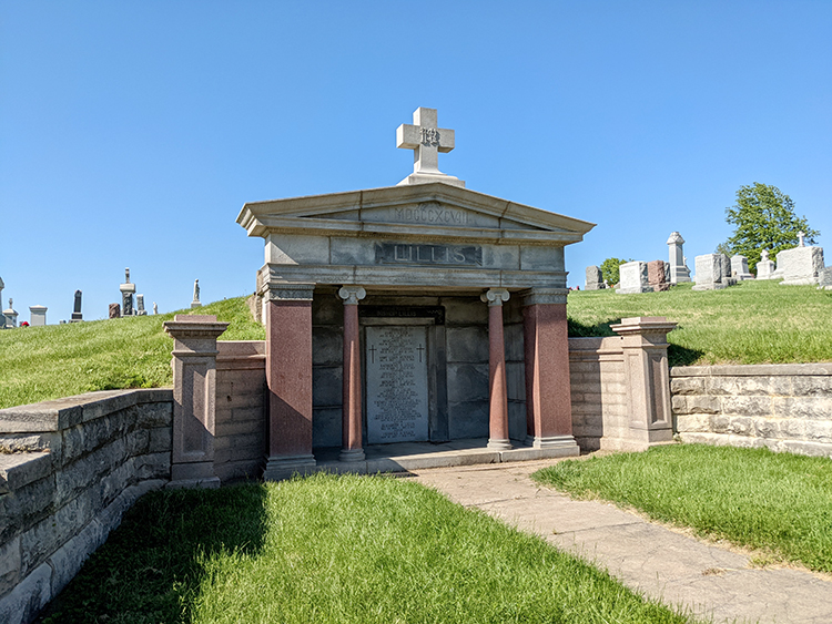 Lillis family tomb at Mount St. Mary’s Cemetery, the resting place of Bishop Thomas Lillis. JEREMY DROUIN