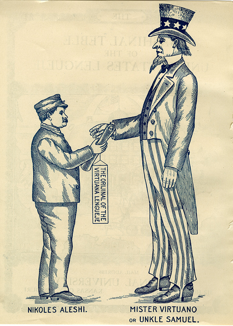Illustration from Nashinal Teble of the Unitet States Lengueje, 1910.