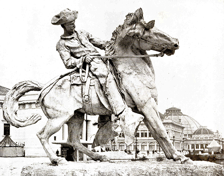 Proctor’s Cowboy from The Dream City: A Portfolio of Photographic Views of the World’s Columbian Exposition, 1893| KANSAS CITY PUBLIC LIBRARY