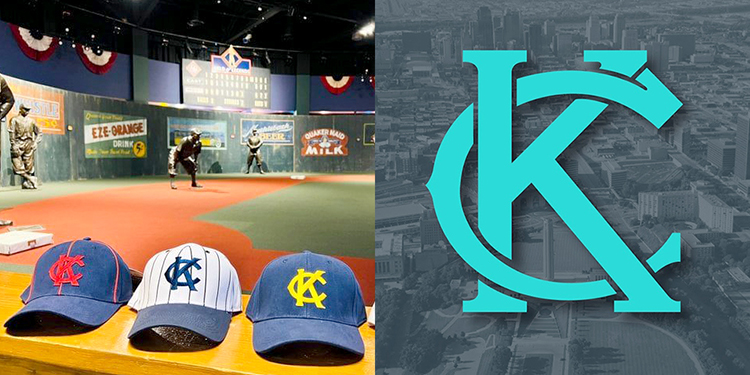 From left: Kansas City Monarchs logo. NEGRO LEAGUES BASEBALL MUSEUM</a>, and Elmore’s open source Kansas City municipal logo. CITY OF KANSAS CITY, MISSOURI