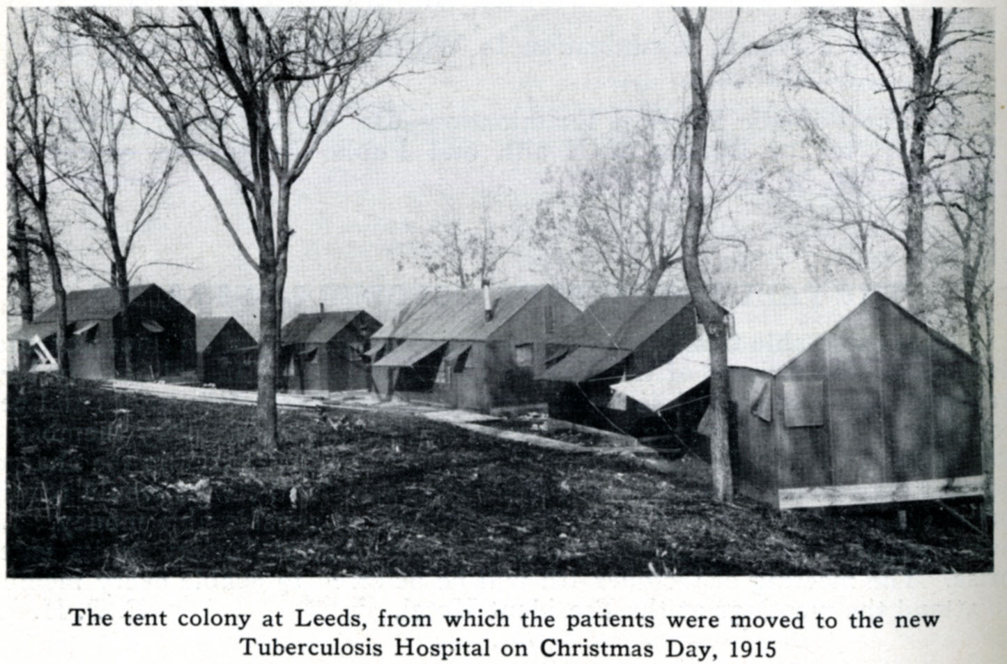 Circa 1915 view of the TB tent colony from the September 24, 1932, issue of the Jackson County Medical Journal.