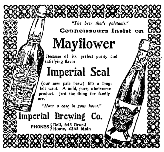Imperial Brewing Company Advertisement, Kansas City Star, November 6, 1904