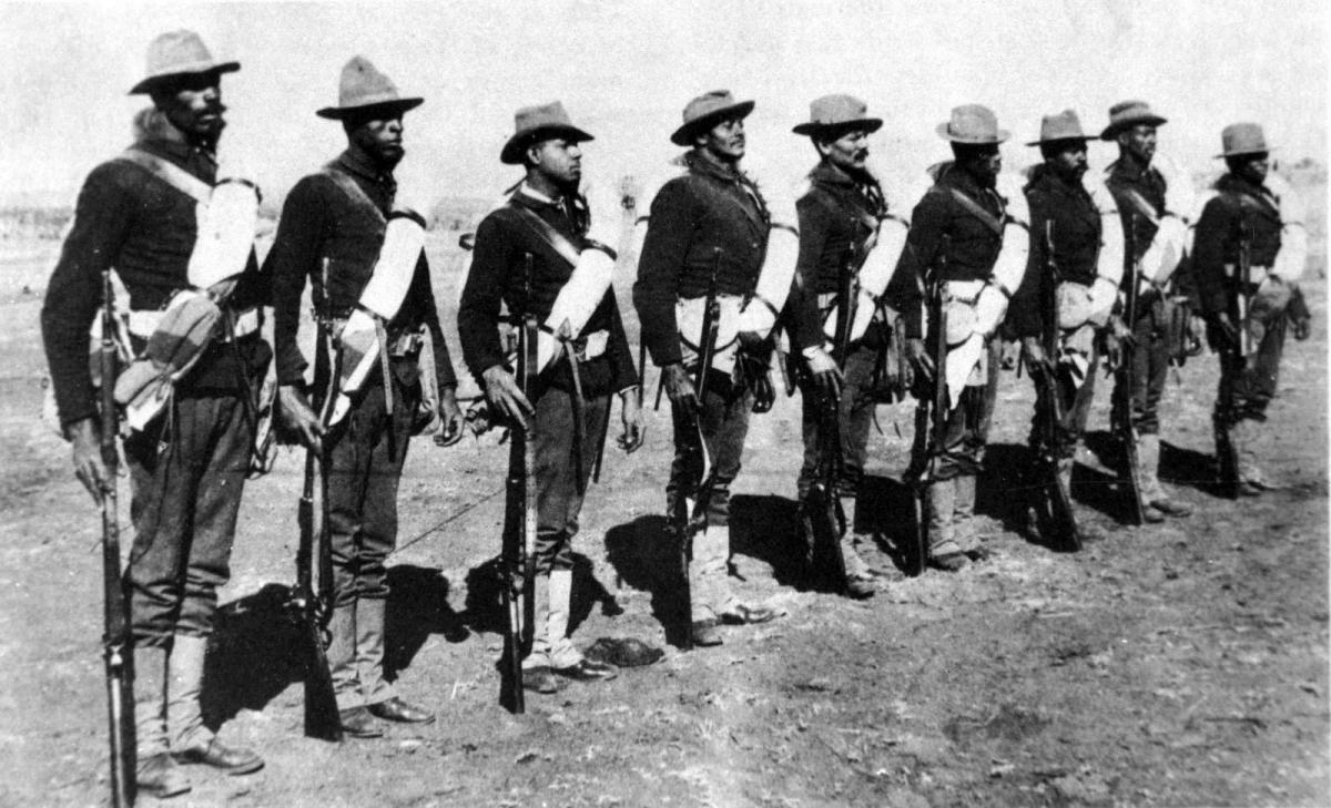 F Company, 24th Infantry, at Fort Bayard, New Mexico, 1892 (Original Image Courtesy National Archives and Records Administration)