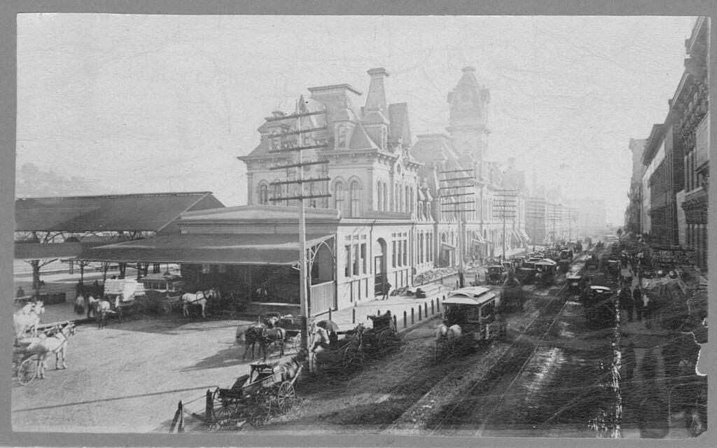 Union Depot from Union Avenue, 1880