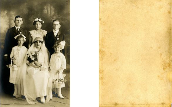Isn't this a lovely wedding photo? If only we knew who these people are—there are no names listed on the back!