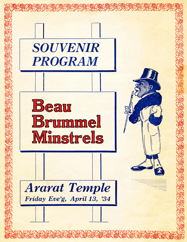 Beau Brummel Minstrels program for a 1934 show. KANSAS CITY PUBLIC LIBRARY