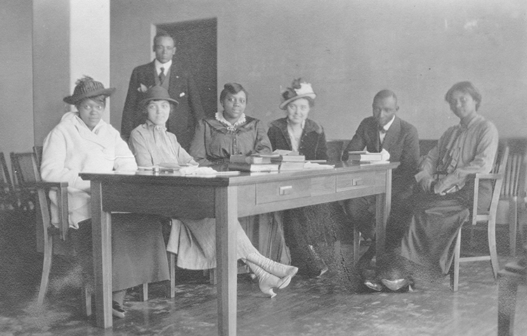 A study group at Garrison Square Branch Library, ca. 1915