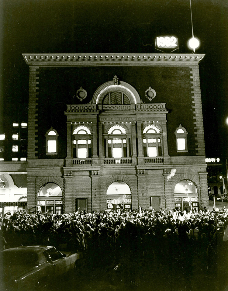 New Year's Eve party at the restored theater, January 1, 1982.