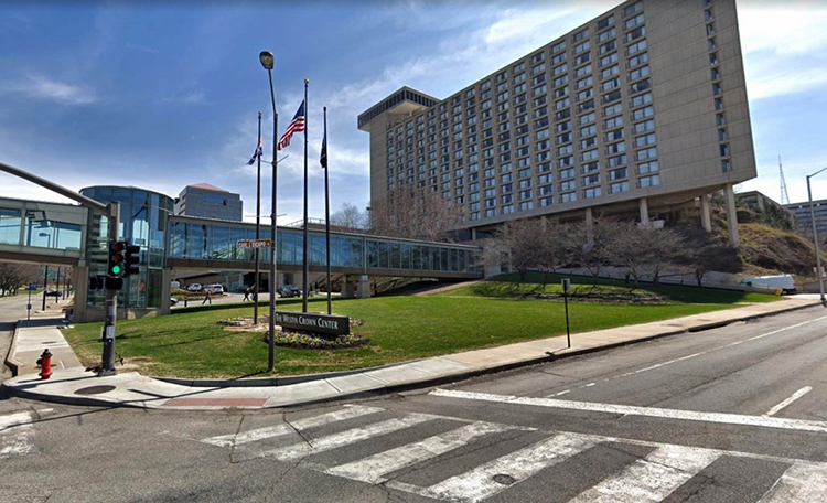 The Westin at Crown Center, southeast corner of Main Street and Pershing Road. GOOGLE STREET VIEW