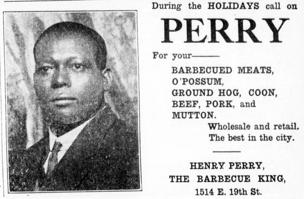 Advertisement for Perry's Barbecue, 1917