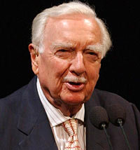 Legendary CBS newsman Walter Cronkite speaks at a ceremony at the National Air and Space Museum in Washington celebrating the 35th anniversary of Apollo 11 in 2004. Source: nasa.gov