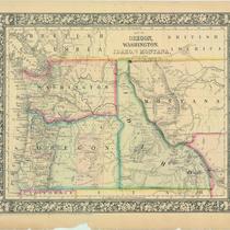 Map of Oregon, Washington, Idaho, and part of Montana