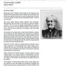 Biography of Sarah Chandler Coates (1823-1897), Community Leader