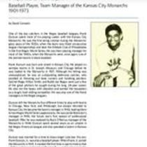Biography of Frank Duncan (1901-1973), Baseball Player and Team Manager of the Kansas City Monarchs