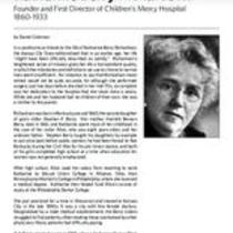 Biography of Katharine Berry Richardson (1860-1933), Founder and First Director of Children's Mercy Hospital