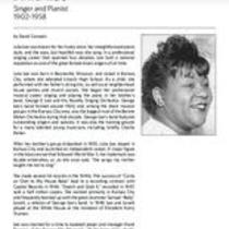 Biography of Julia Lee (1902-1958), Singer and Pianist