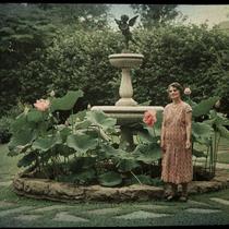 Lillie A. Jones in Tudor Garden