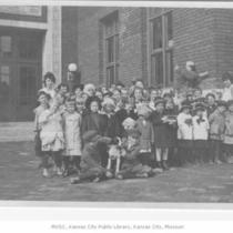 Group Photo in front of the E. F. Swinney School/Branch Library