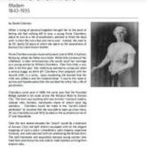 Biography of Annie Chambers (1843-1935), Madame