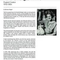 Biography of Hazelle Hedges Rollins (1910-1984), Puppet Creator