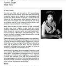 Biography of Bettye Miller (1928-1977), Pianist and Singer