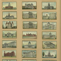 Advertising Card Scrapbook Page 38 with State Capitols