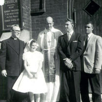 Father Charles Cooper, Bishop Edward R. Welles, and Confirmation Class Members