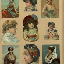 Advertising Card Scrapbook Page 28 with Women