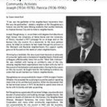 Biography of Joseph (1934-1978) and Patricia (1936-1996) Shaughnessy, Community Activists