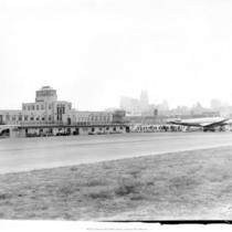 Municipal Airport Terminal Building and Airplane
