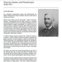 Biography of William S. Woods (1840-1917), Physician, Banker, and Philanthropist