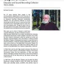 Biography of Gaylord Marr (1923-2006), Educator and Sound Recording Collector