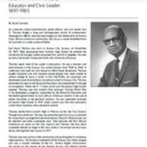 Biography of Earl Thomas (1897-1985), Educator and Civic Leader