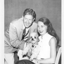Rudy Vallee, Unidentified Woman, and Dog