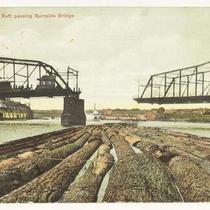 Log Raft Passing Burnside Bridge