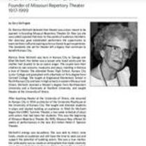 Biography of Patricia McIlrath (1917-1999), Founder of the Missouri Repertory Theater
