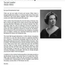 Biography of Clara S. Hockaday (1909-1994),  Social Leader