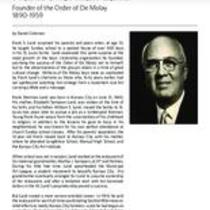 Biography of Frank Sherman Land (1890-1959), Founder of the Order of De Molay
