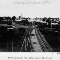 Marceline, Missouri, Railroad and Town Scene