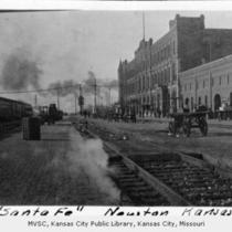 Newton, Kansas, Railroad and Town Scene