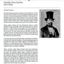 Biography of Alexander Majors (1814-1900), Pony Express Founder