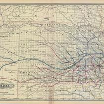 Railroad and County Map of Nebraska