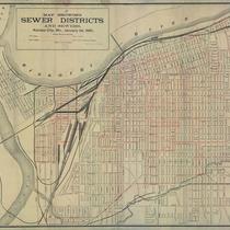 Map Showing Sewer Districts and Sewers of Kansas City, Missouri