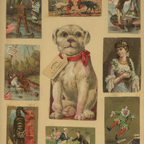 Advertising Card Scrapbook Page 33 with Dog and Unrelated Cards