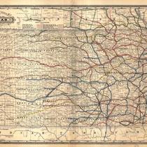 Railroad and County Map of Kansas