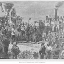 Drawing of Transcontinental Railroad Completion